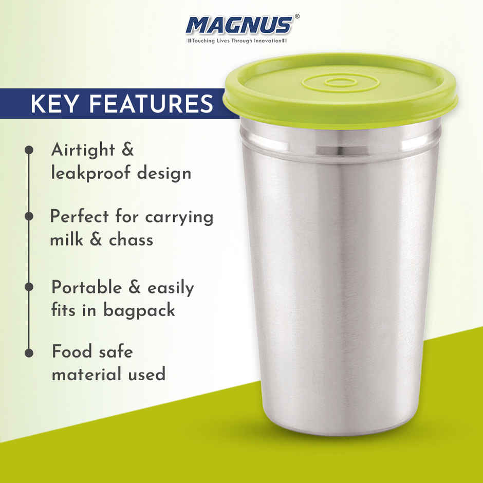 Magnus Easy Lock Tumbler | 350 ml | 100% Spill-Proof & Airtight Stainless Steel Tumblers