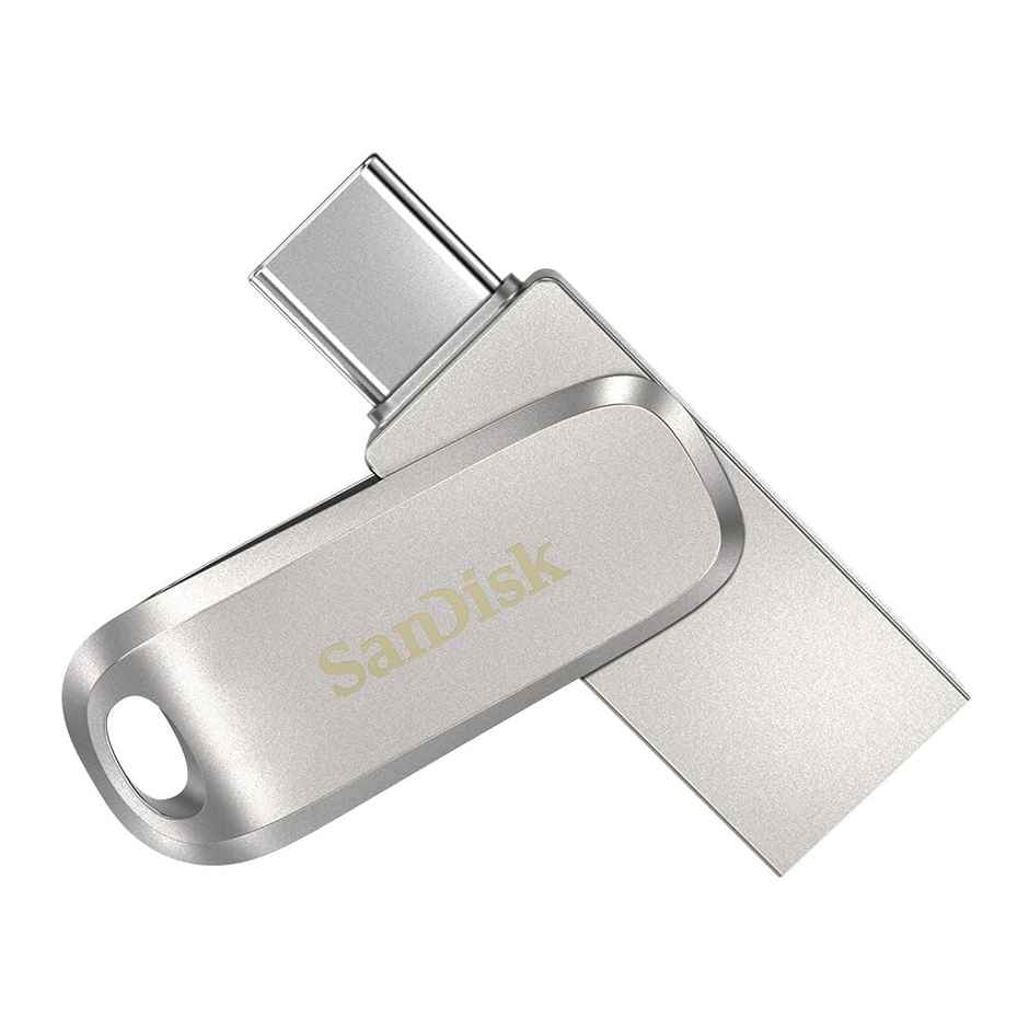 Sandisk Mobile Pen Drive Luxe 64 GB | Usb Type A & Usb C Connector | Up To 400Mb/S R - Silver