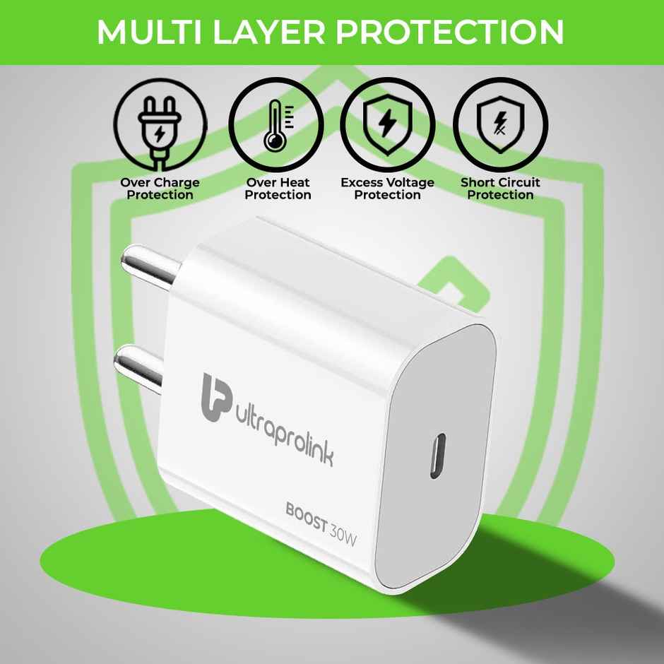 UltraProlink UM1132C Boost PD30 PD-PPS 30W Travel Charger with Type C to C Cable