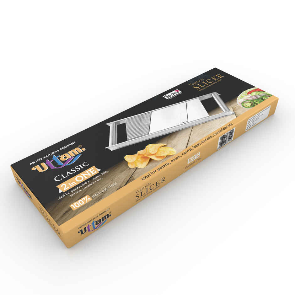 Uttam Stainless Steel Vegetable Slicer Classic 2 In 1