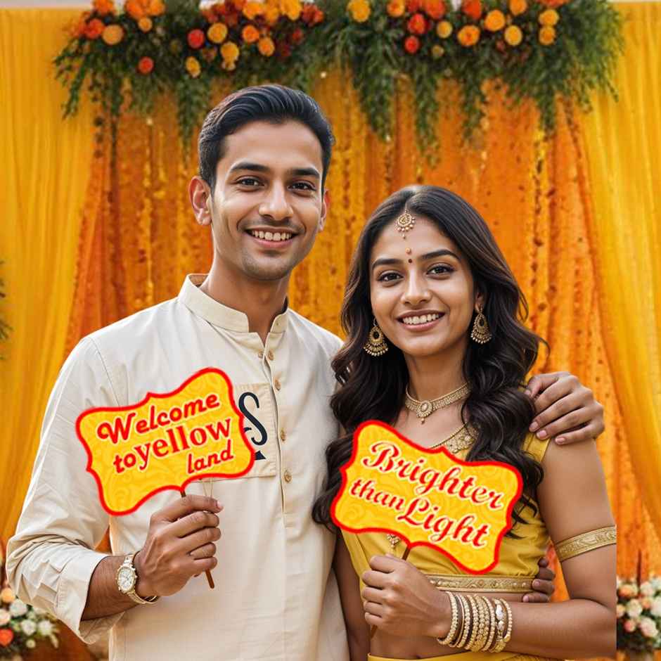 Haldi Props For Decoration | Pack Of 15 | Party Propz