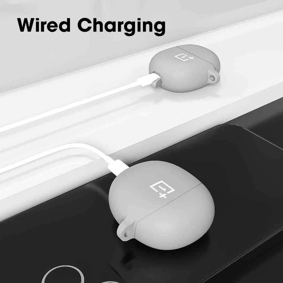 Sounce Portable Silicone Case Cover Scratch-Resistant | Oppo Enco Buds 2 Shockproof Case Cover - Grey