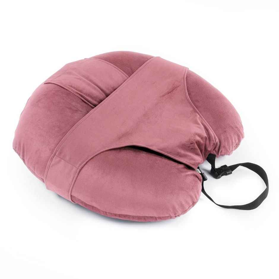 Nursing Pillow For Feeding & Baby Care | Super Soft & Machine Washable Velvet Cover | Pink