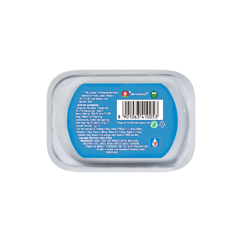 Britannia The Laughing Cow Cheese- Roasted Garlic Spread Tub