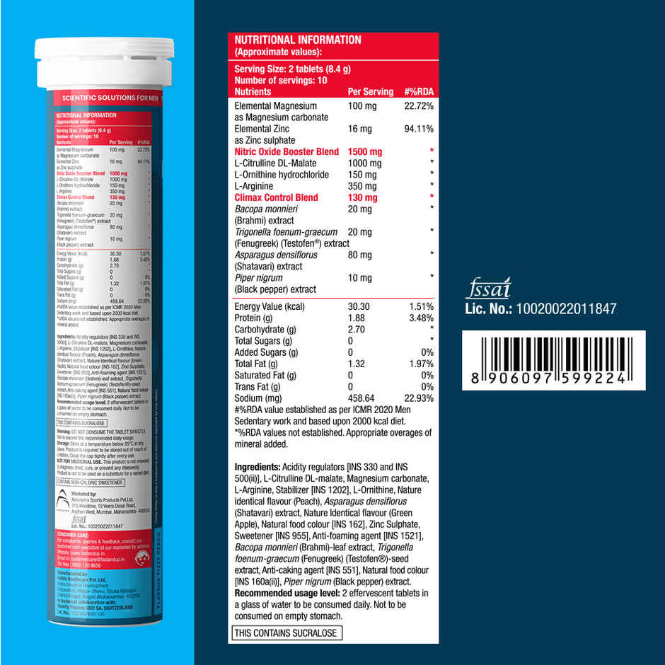 Fast&Up Delay Climax Testosterone Booster - Peach