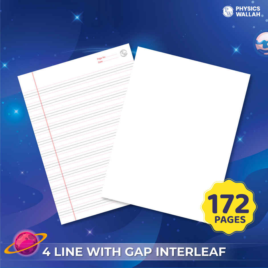 172 Pages Children Notebook | 4 line with Gap English Interleaf | Earth