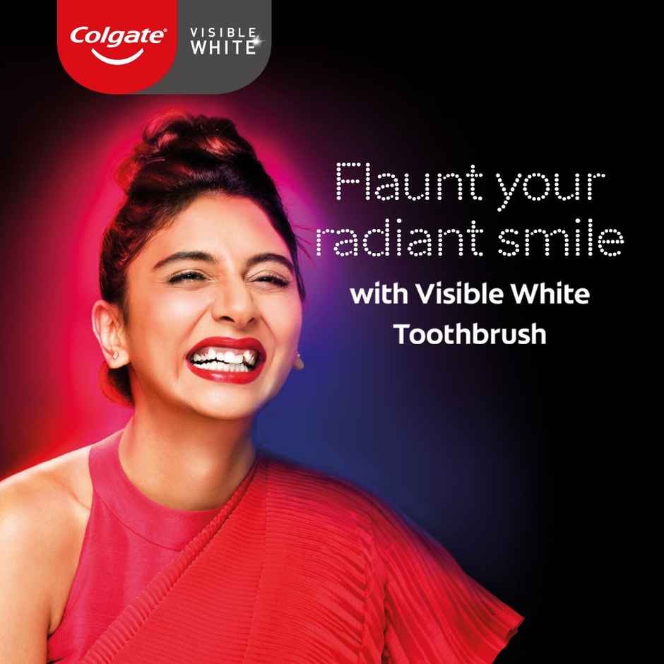 Colgate Visible White O2 Toothbrush & Colgate Visible White Toothpaste, Teeth Whitening ,Combo
