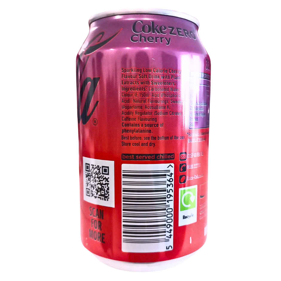 Coca-Cola Cherry Zero Sugar Soft Drink Can