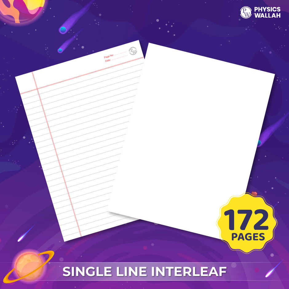 Physics Wallah 172 Pages Children Notebook Single Line | Interleaf | Mars
