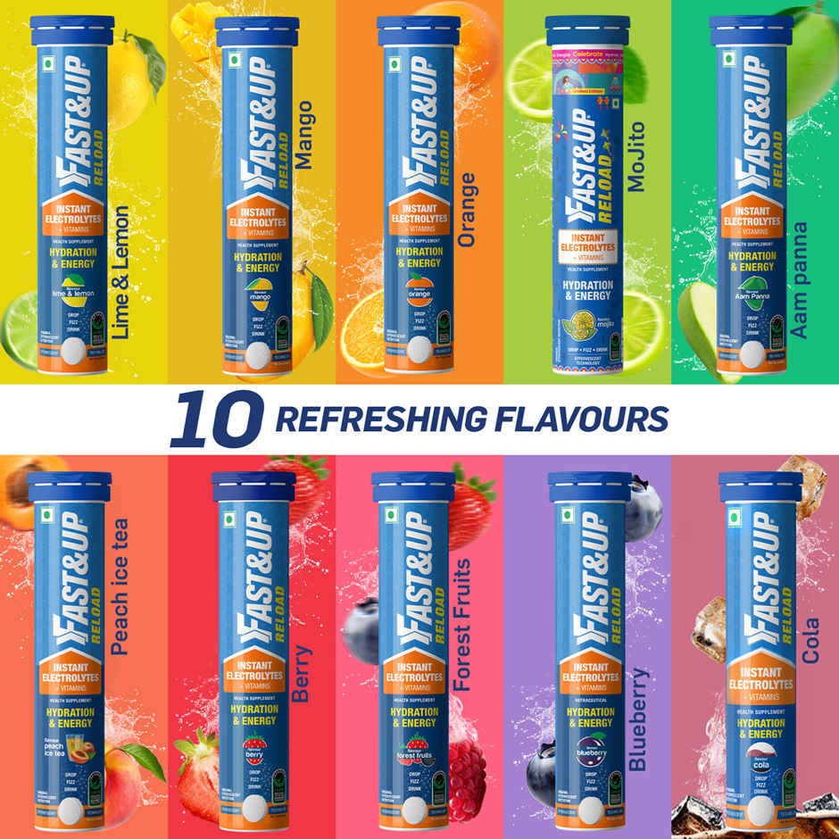 Fast&Up Reload Lime & Lemon Instant Energy Drink 5 Essential Electrolytes 20 PIECE & Fast&Up Reload  Orange Instant Energy Drink 5 Essential Electrolytes 20 PIECE & Fast&Up Reload Orange Instant Energy Drink 5  Essential Electrolytes 20 PIECE & Fast&Up Reload Blue Berry Instant Energy Drink 5 Essential Electrolytes 20 PIECE