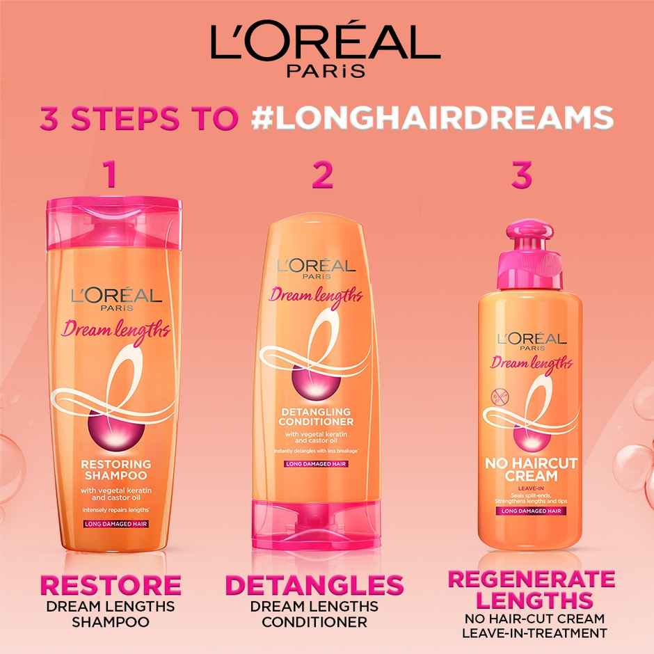 L'Oreal Paris Dream Lengths Shampoo for long,lifeless hair to Nourish and Repair