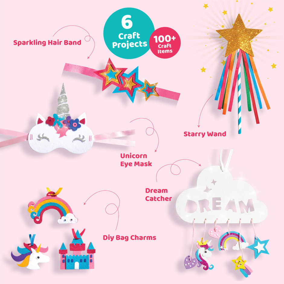 Jackinthebox Unicorn 6-In-1 Art & Craft Kit