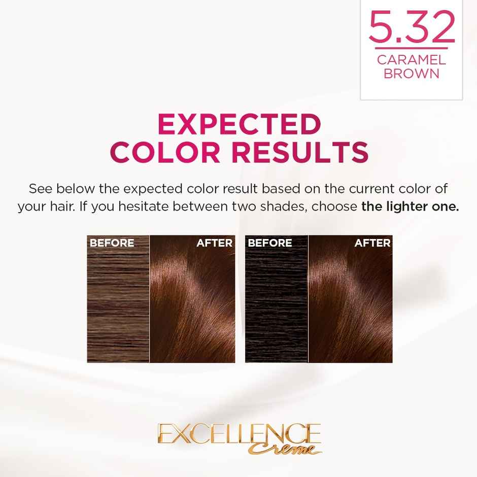 L'Oreal Paris Excellence Creme Hair Color, 5.32 Caramel Brown