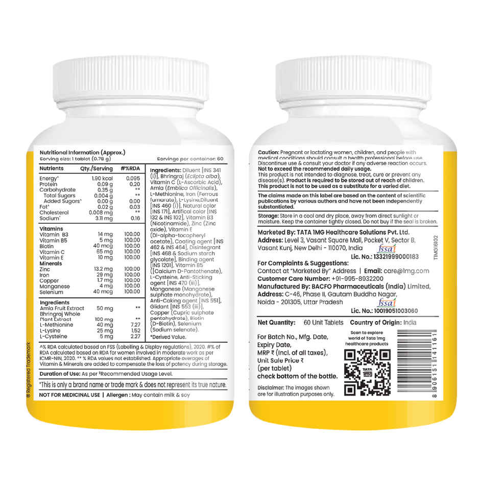 Tata 1mg Biotin 60 Tablets