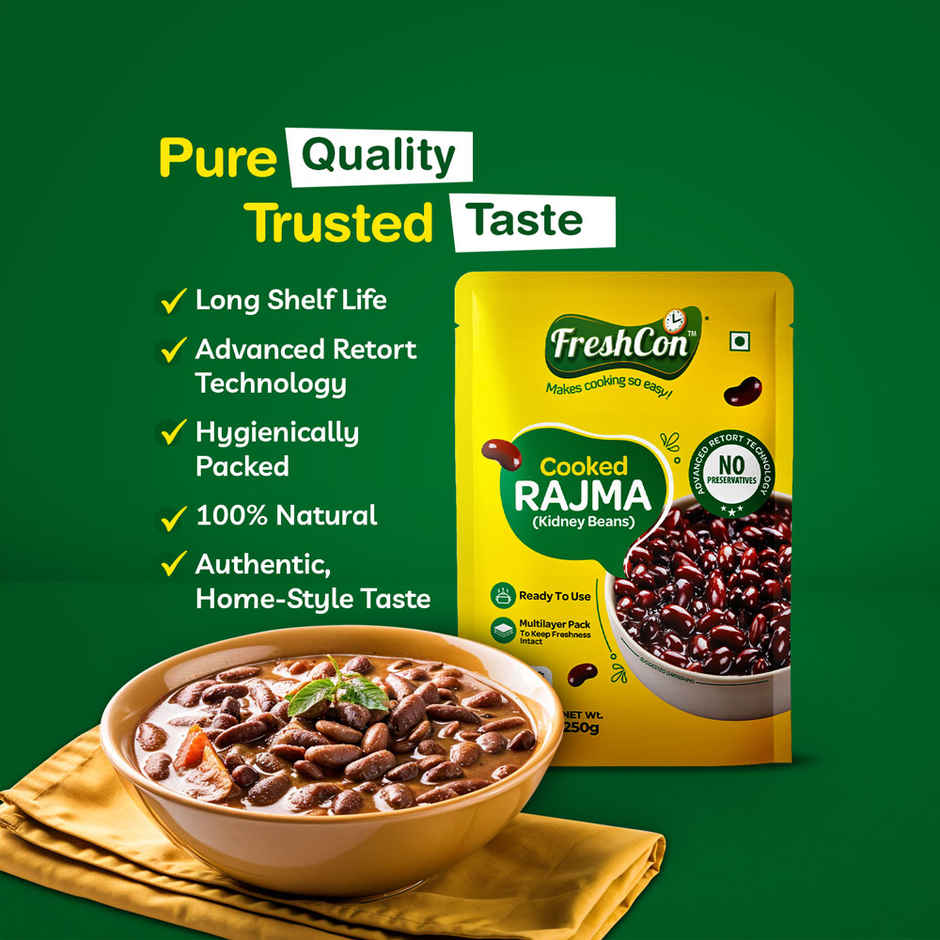 Daawat Pulav Basmati Rice | Long Grain (1kg) & Freshcon Cooked Rajma | Kidney Beans (250g) Combo   