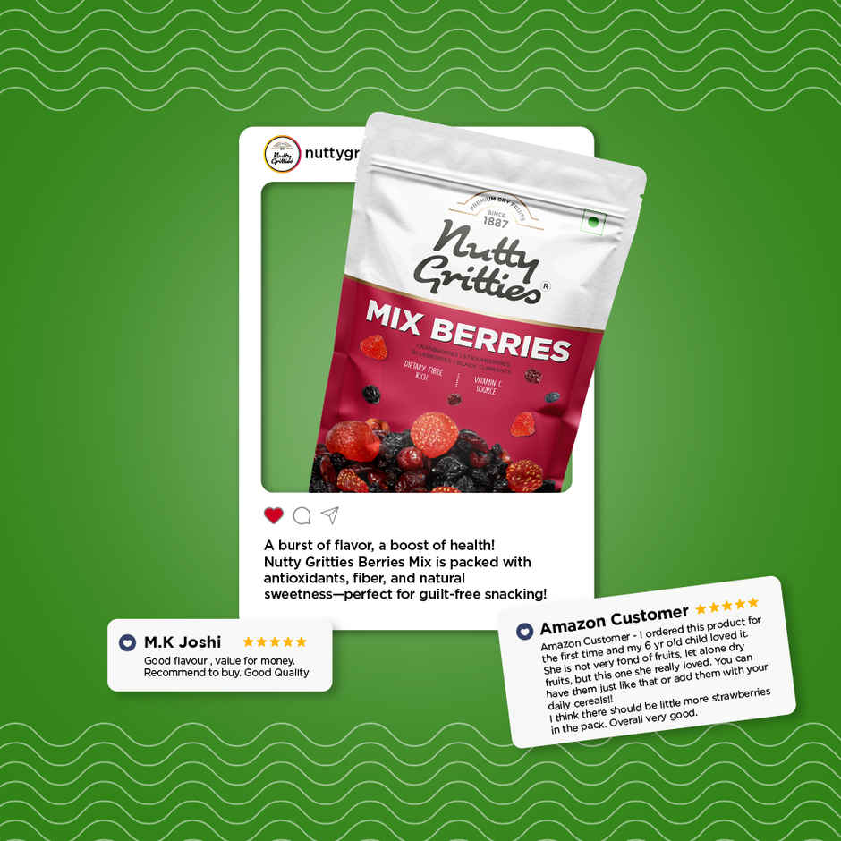 Nutty Gritties Premium Mix Berries - 4 in 1 Fibre-Rich Snack