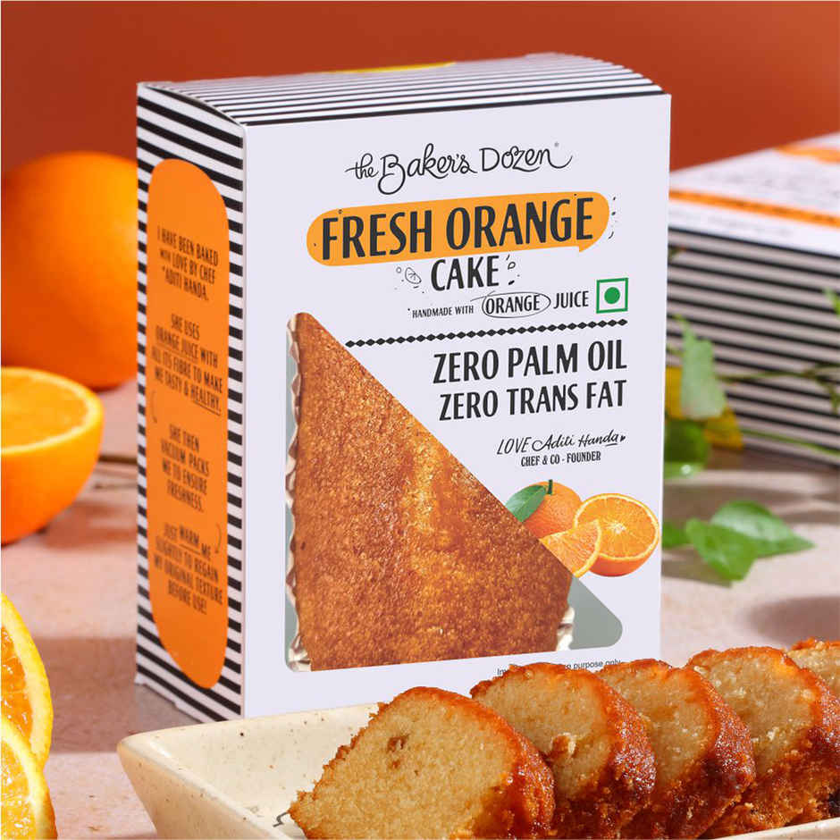 The Baker's Dozen Handmade Fresh Orange Cake |Eggless Cake | Tea Cake | Made with Fresh Orange Juice
