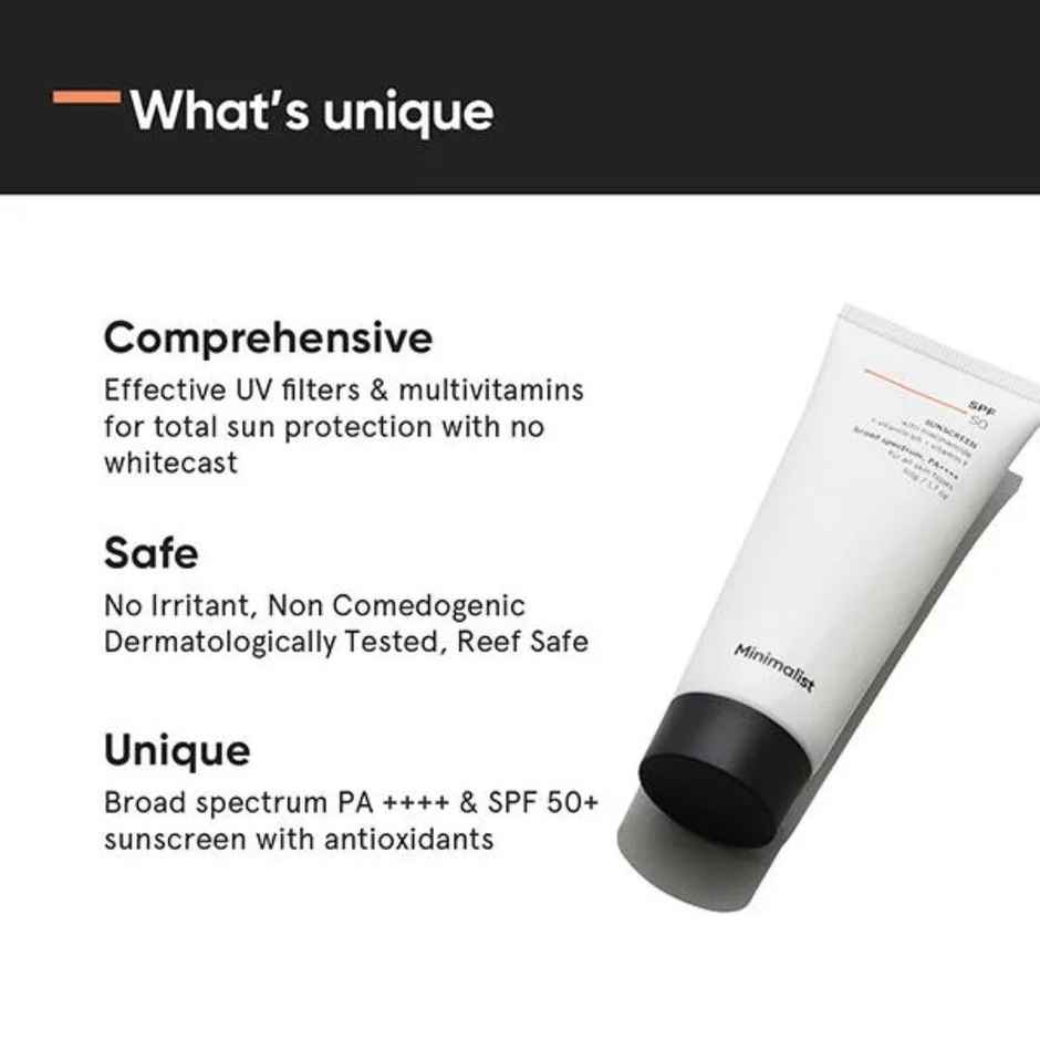 Minimalist SPF 50 Multi Vitamin Sunscreen | In-vivo tested