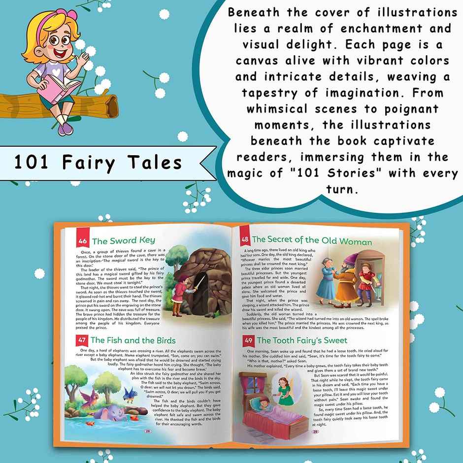 101 Fairy Tales for Kids | Ages 3-12 | Hardbound - Classic Storybook for Young Kids
