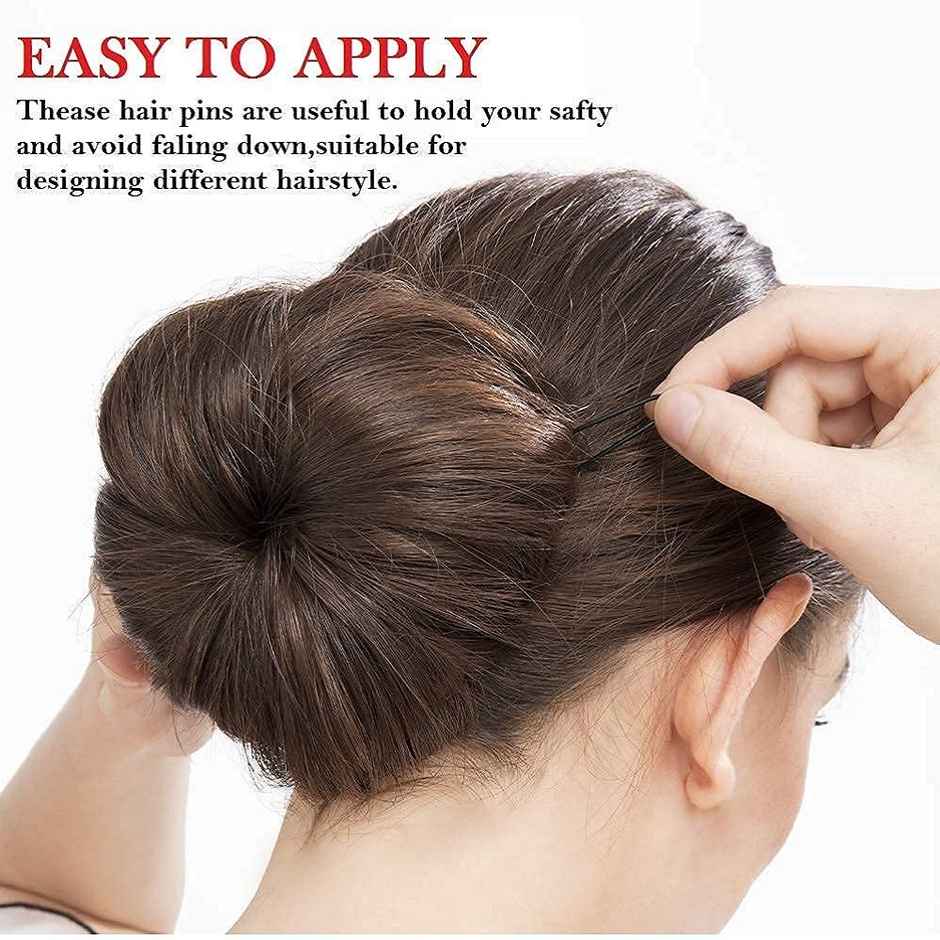 Beautiliss Professional U shaped Hair Pins Big Size with Storage box Thick Black Ball tip Metal