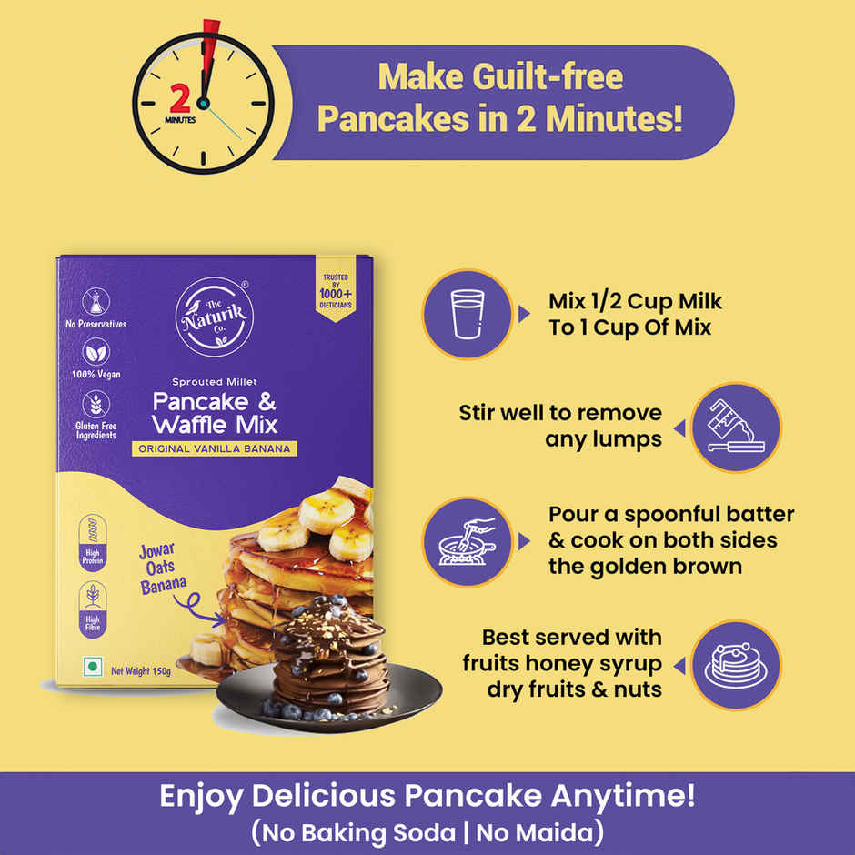 The Naturik Co High Protein Millet Pancake | Vanilla Banana