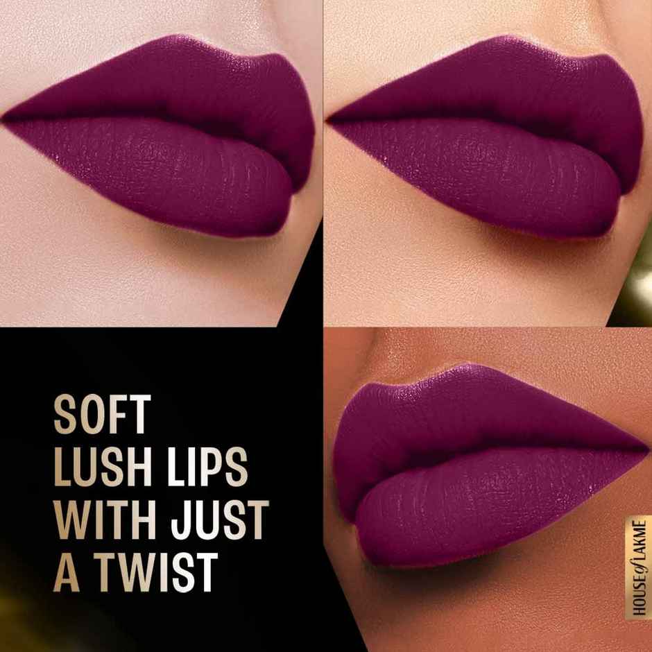 Lakme Forever Matte Lipstick, Made With French Rose Oil Extracts, Purple Diamond