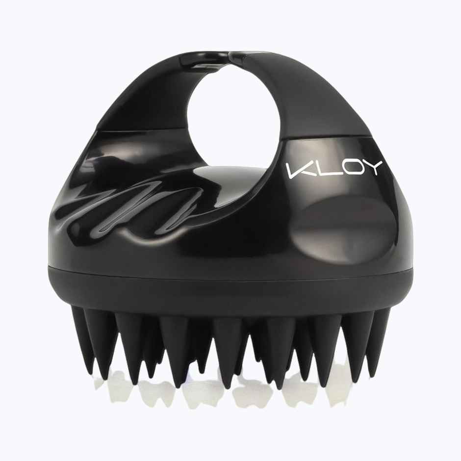 Hair Scalp Massager Shampoo Brush with Soft Silicone Bristles Manual Hair Massager for Blood Circulation Black