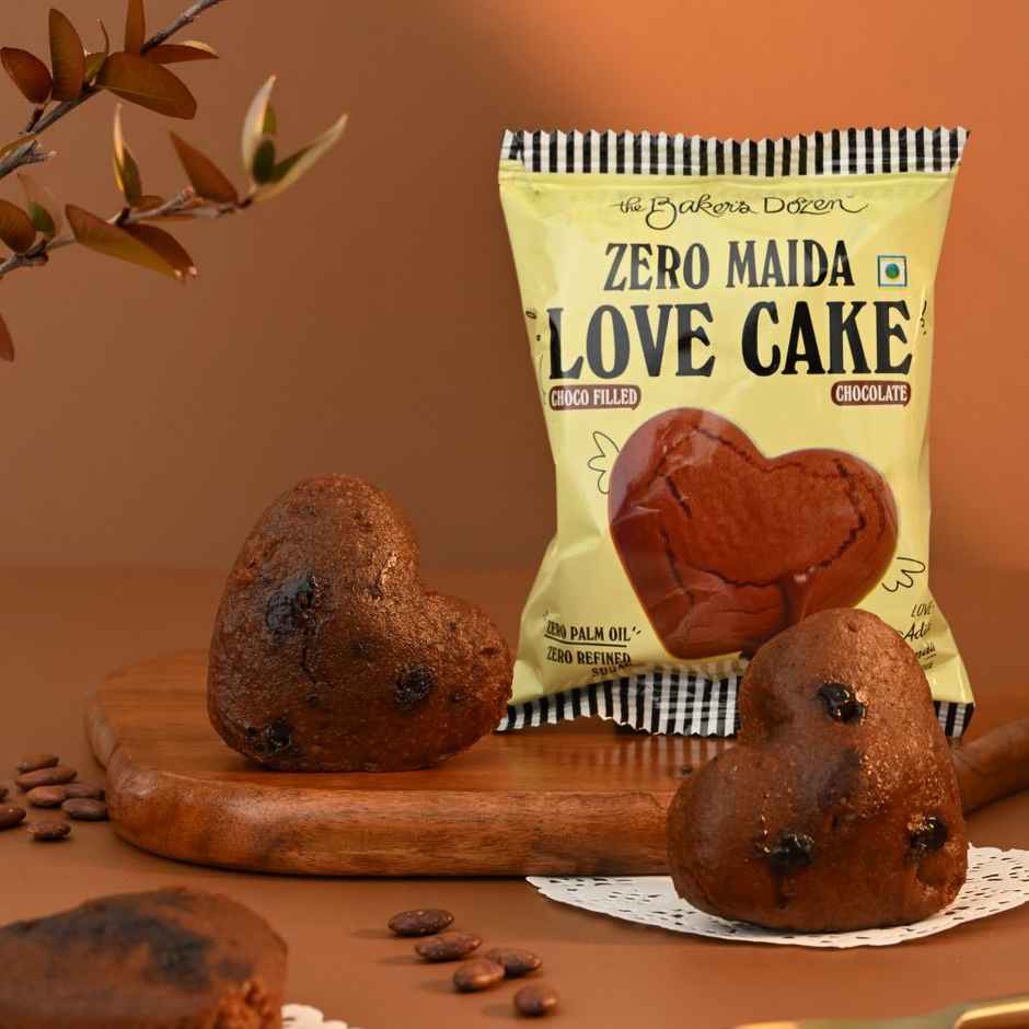 The Baker's Dozen Zero Maida Love Cake - Chocolate | Veg/Eggless Cake | Chocolate Cake | Heart cake