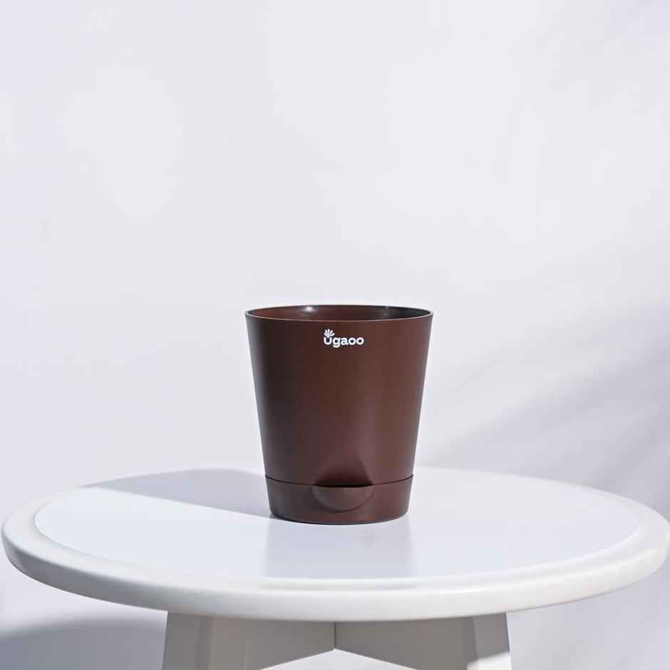Ugaoo Krish Self Watering Pots For Plants - 4 Inch, Round, Set Of 5 Plant Container Set (Plastic)