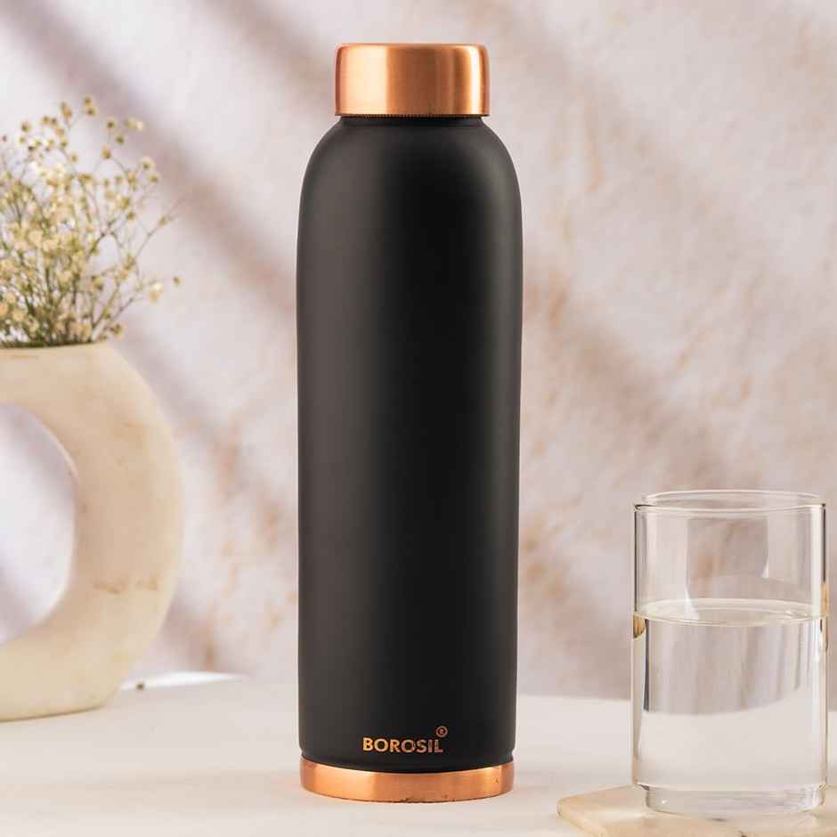 Borosil 100% Pure Copper Bottle for Home, BPA Free | 1 L