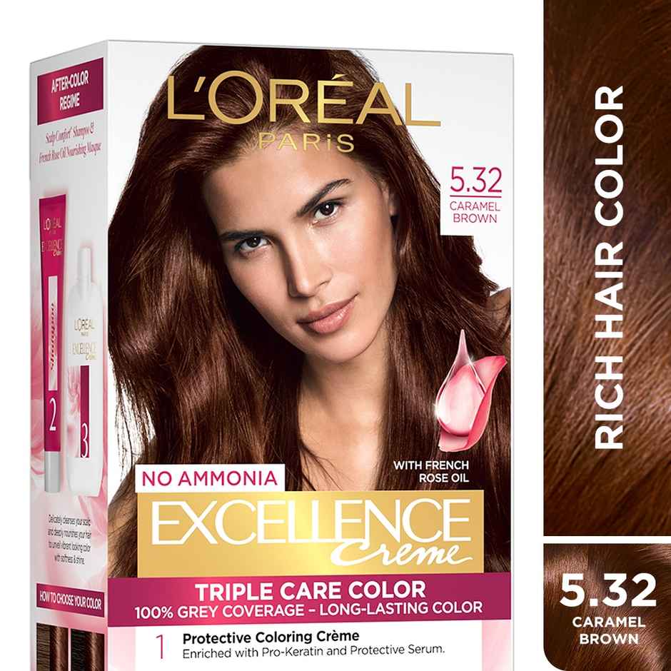 L'Oreal Paris Excellence Creme Hair Color, 5.32 Caramel Brown