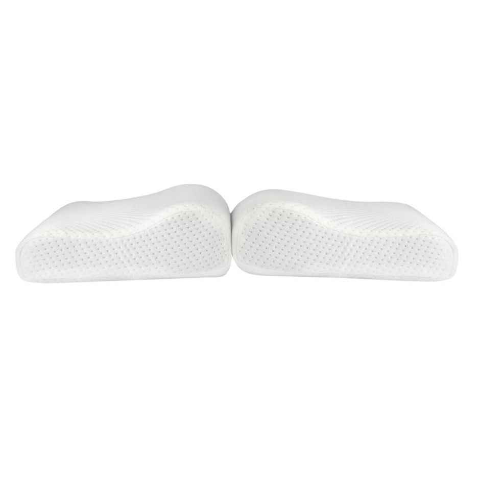 Wakefit Shape Sensing Contour Pillow Set of 2 (19.5x11.5x4 Inch) Reduces Neck & Shoulder Pain | White