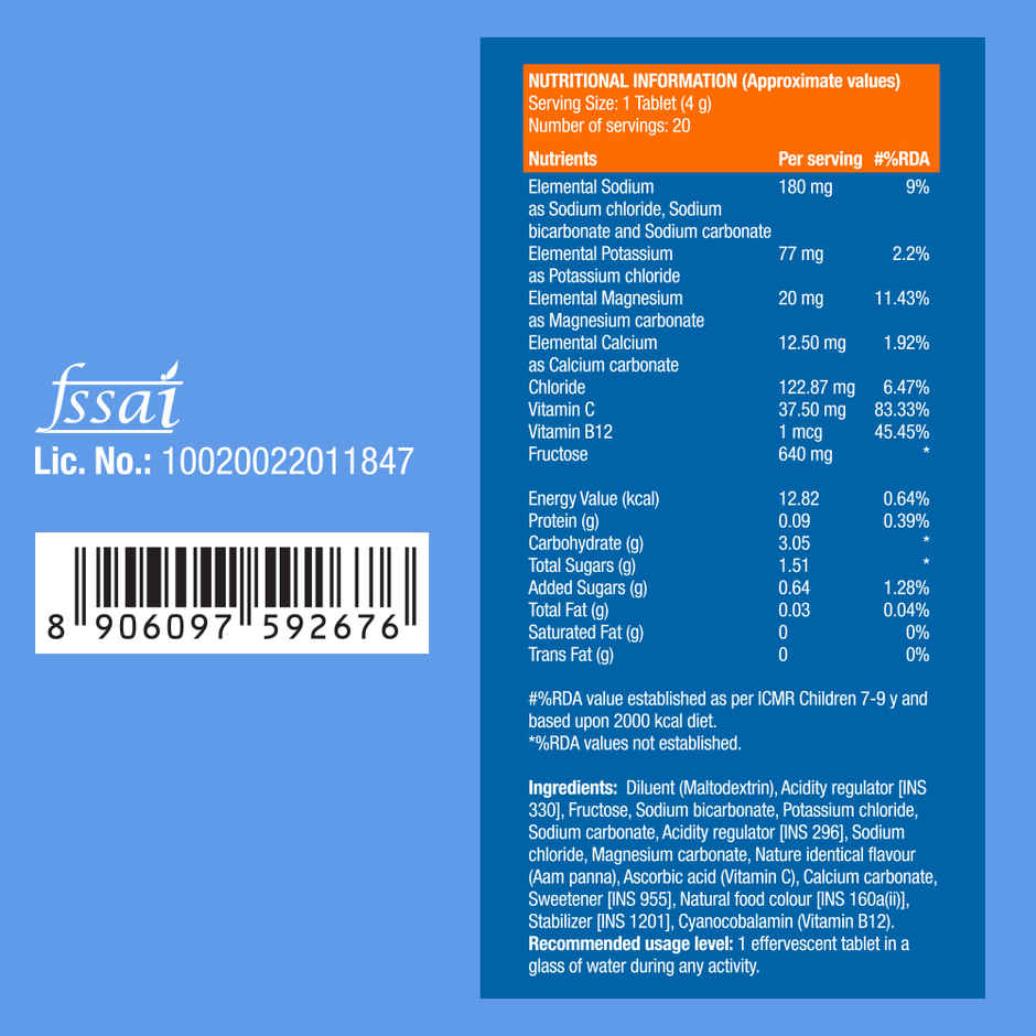 Fast&Up Reload Energy Drink Low Sugar Electrolyte - Aam Panna Flavour