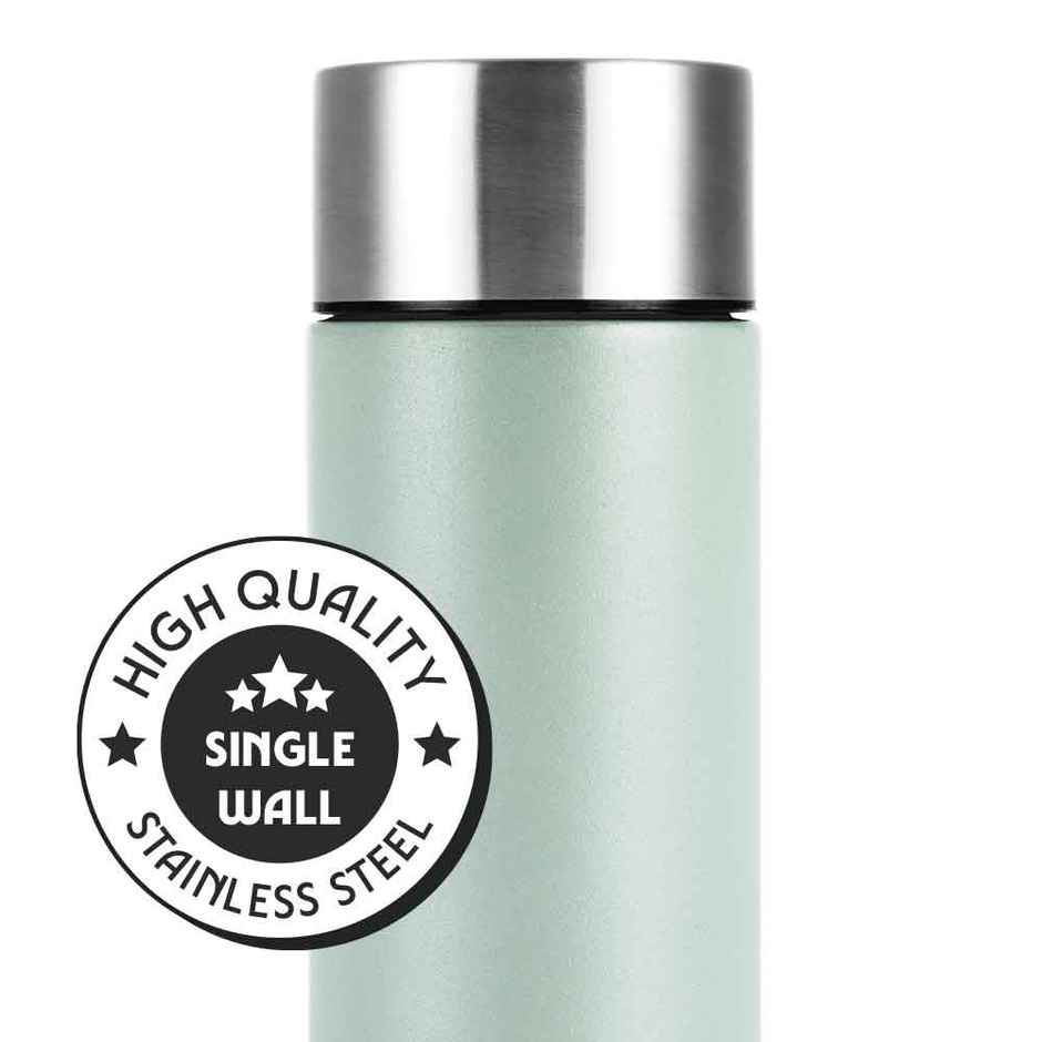 Borosil Coolsip BIS Approved Single Wall Stainless Steel Water Bottle | Mint | 1 L