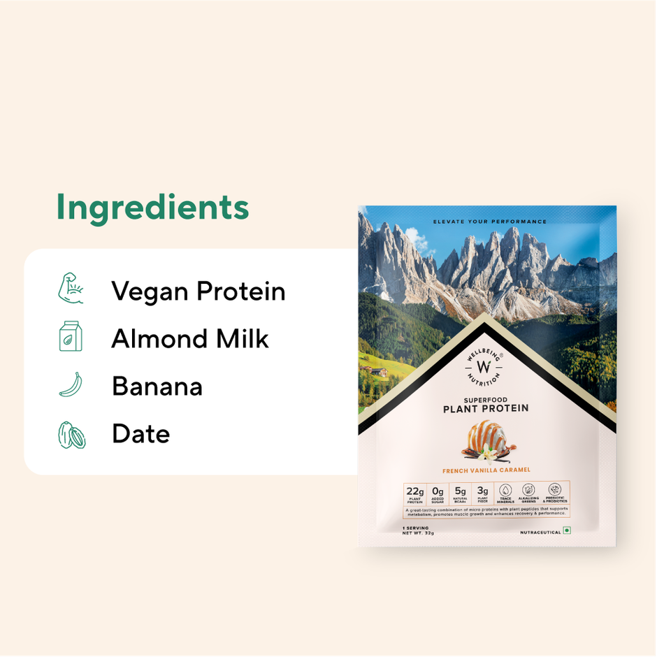 French Vanilla Caramel Plant Protein Shake - Wellbeing