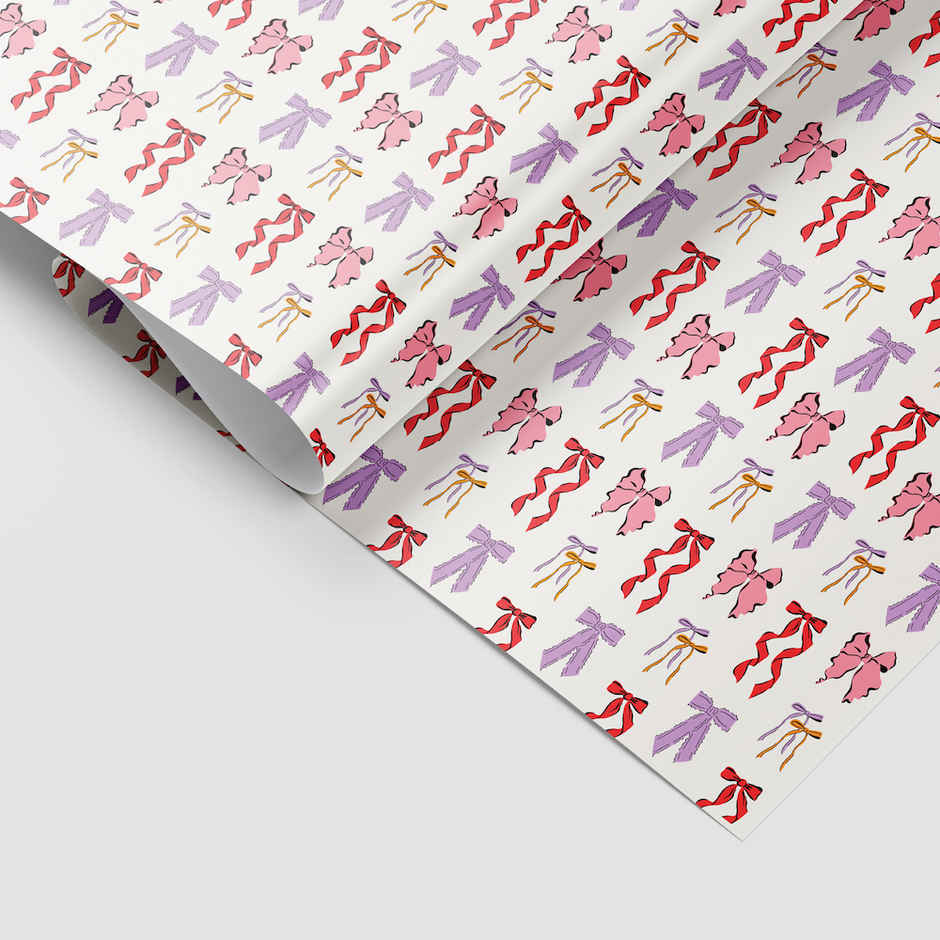 Tiger Notes Gift Wrap Bow White