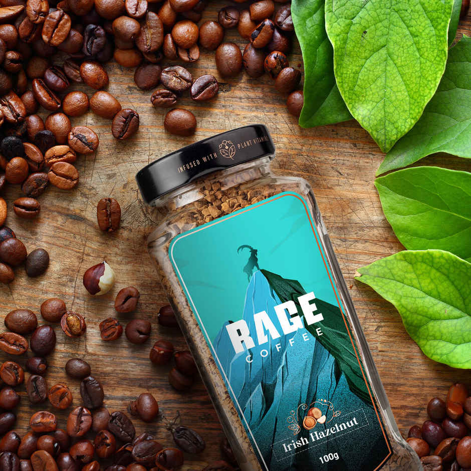 Rage Coffee Irish Hazelnut Flavour Premium Arabica Medium Roast Organic Instant Coffee