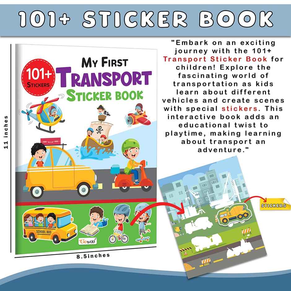My First Transport Sticker Book - Adventure With 101+ Stickers | Kids Learning Activities Ages 3-12