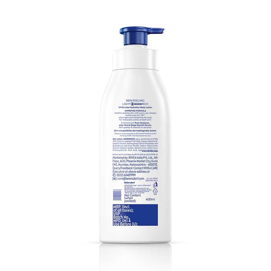 NIVEA Aloe Hydration Body Lotion|Refreshing Hydration|Non Sticky Feel|With Aloe Vera
