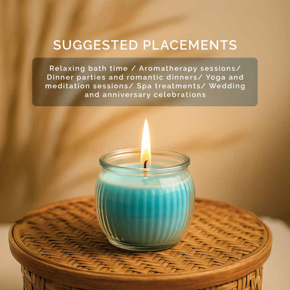 IRIS Cool Blue Ribbed Jar Scented Candle