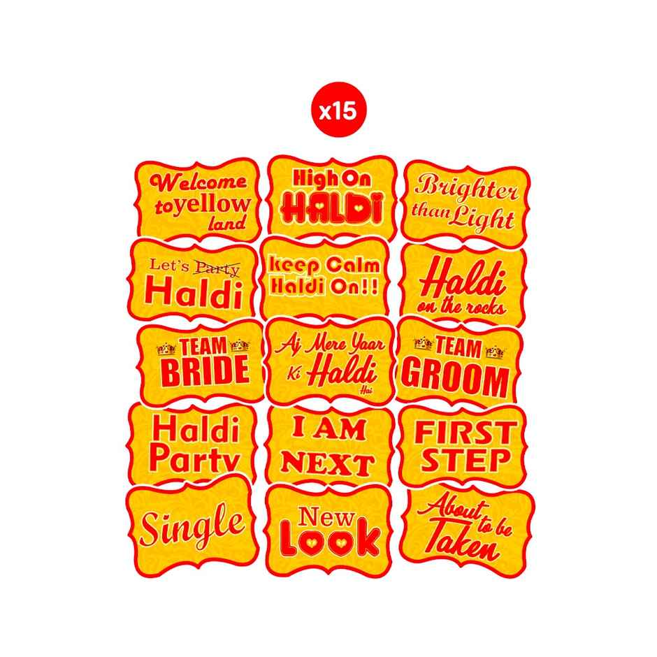 Haldi Props For Decoration | Pack Of 15 | Party Propz