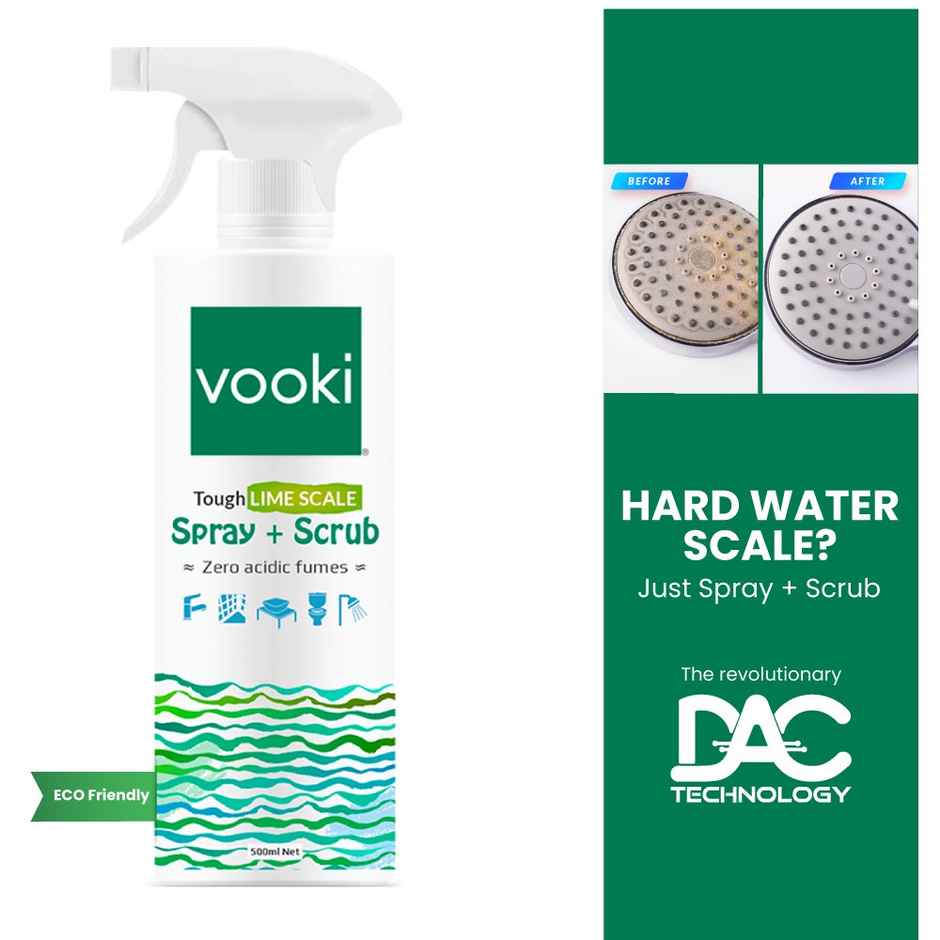 Vooki Hard Stains Spray Wipe (500ml) & Vooki Limescale Remover Descaler (500ml) Combo
