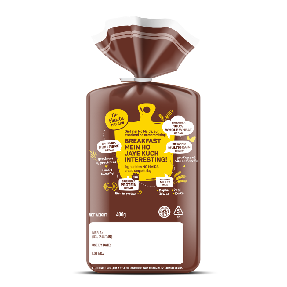 Britannia Pure Whole Wheat Bread (No Maida)