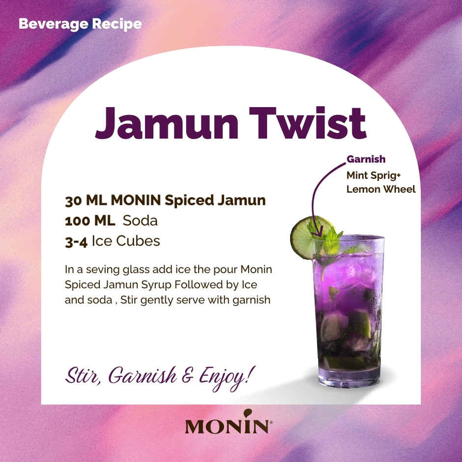 Monin Spiced Jamun (Kala khatta) Syrup for Cocktail |Mocktails |Popsicle
