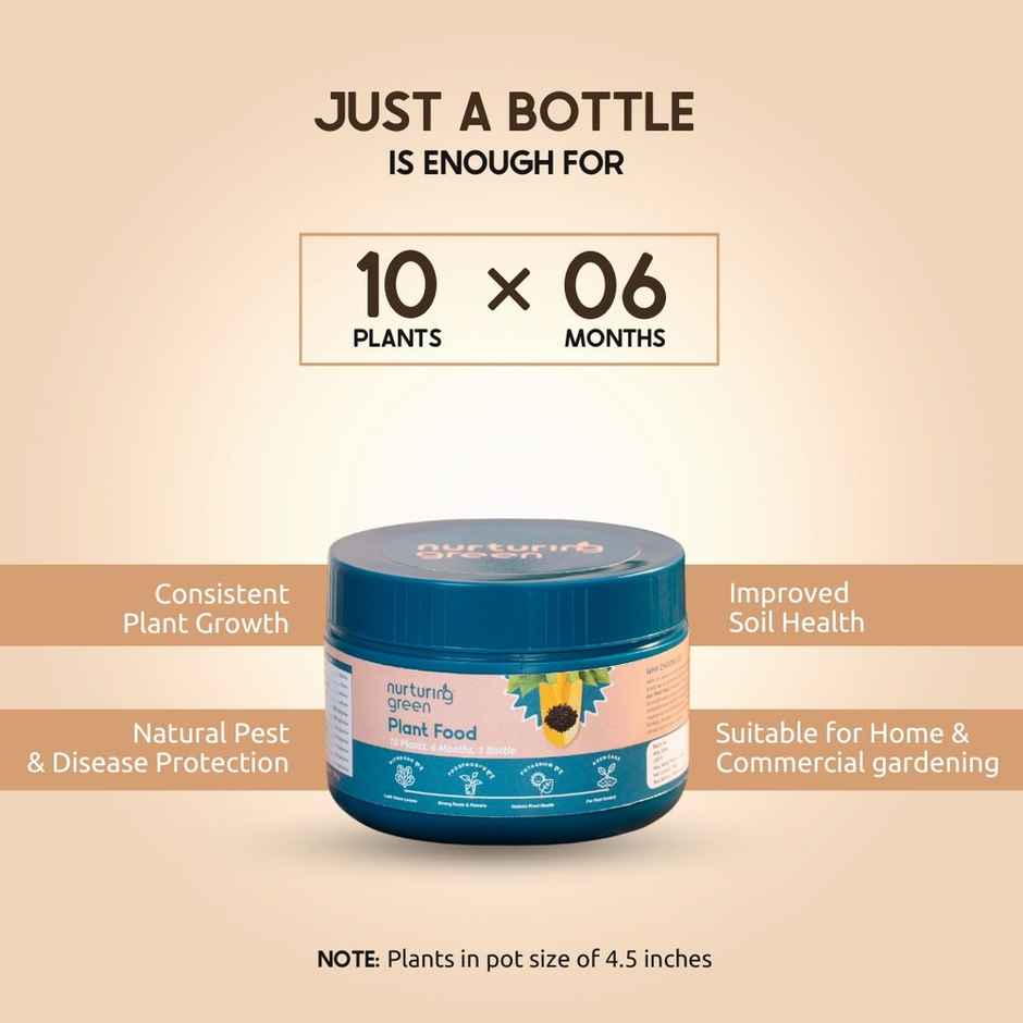 Nurturing Green - Plant Food | 100gm | Growth Supplement | Fertillizer for Soil and Plant Care