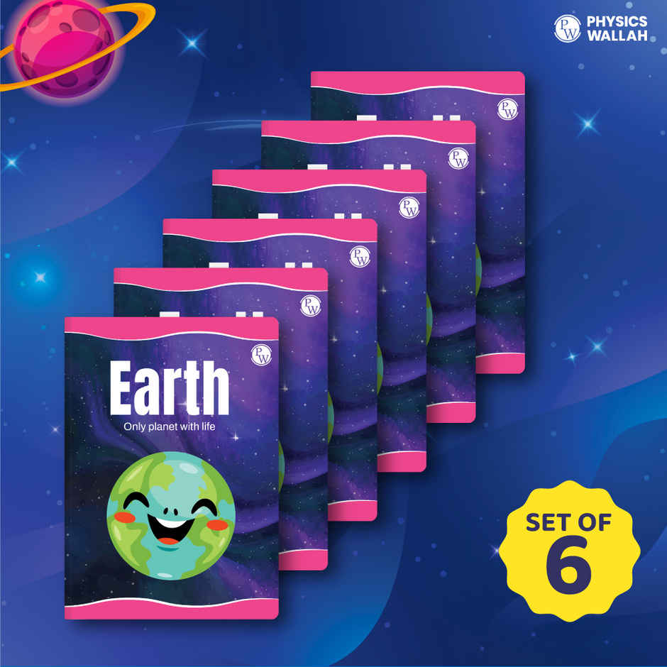 172 Pages Children Notebook | 4 line with Gap English Interleaf | Earth