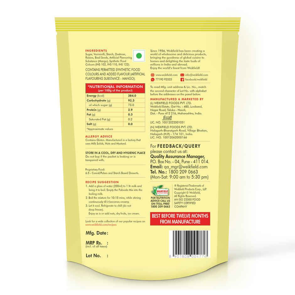 Weikfield Mango Falooda Mix Instant Falooda Mix Carton