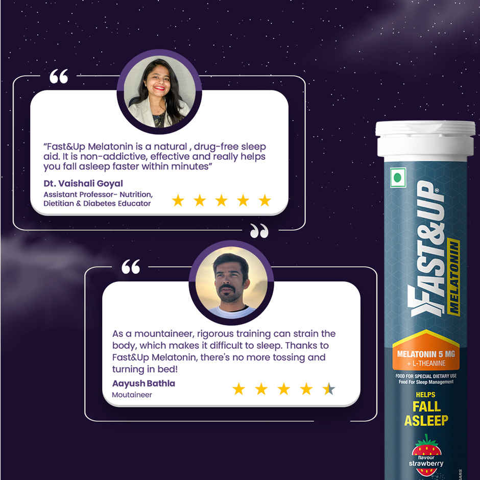 Fast&Up Melatonin Sleep Supplement |Strawberry Flavour