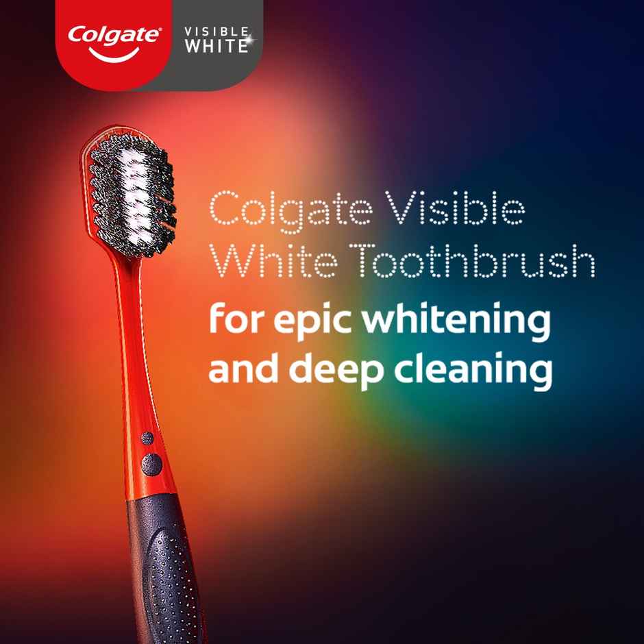 Colgate Visible White O2 Toothbrush (2pc) & Colgate Plax Peppermint Mouthwash (250ml) & Colgate Strong Teeth Anticavity Toothpaste (200g) Combo