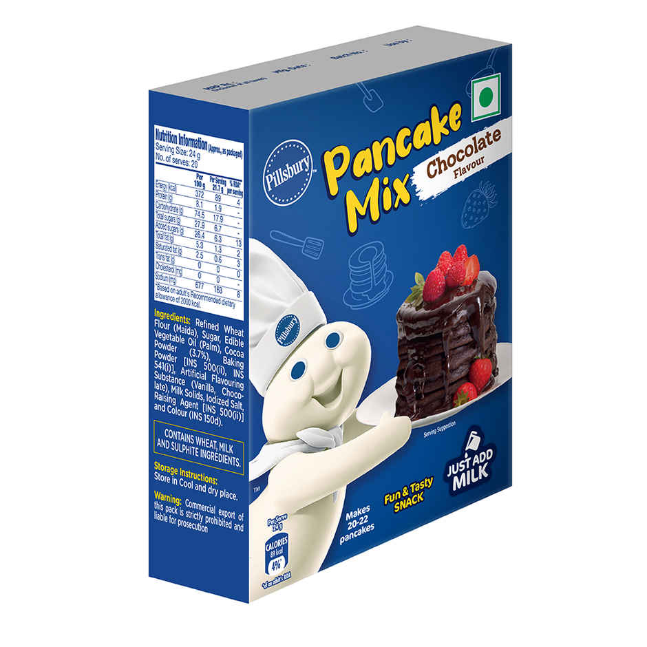 Pillsbury Chocolate Flavour Pancake Mix 2-Minute Pancake Mix For Kids | No-Preservatives